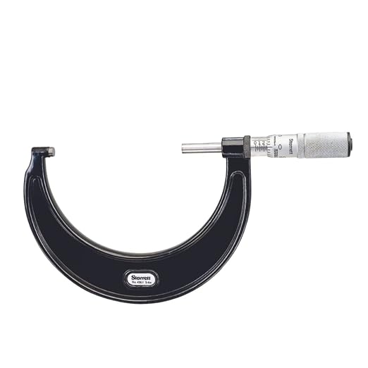 Starrett Outside Micrometer with One-Piece Spindle, Satin Chrome Finish and Advanced Sleeve Design - Quick and Easy Adjustment, 3-4"Range, .0001" Graduations - T436.1XFL-4