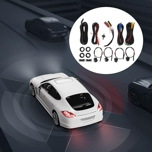 360 Car Camera, Panoramic Surround View Camera System Front Rear Left Right AHD Cameras for Android Auto Radio Night Vision IP68 Wide Angle Parking Driving Safety