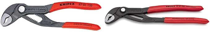 KNIPEX Tools Cobra Water Pump Pliers Bundle - 10-Inch (8701250) & 5-Inch (8701125), Red
