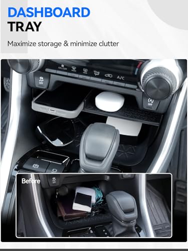 ELECFRESH 2PCS Door Side Trash Can and 6PCS Center Console Organizer Tray Compatible with 2019-2024 2025 Toyota RAV4
