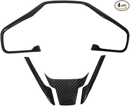 Steering Wheel Trim Decoration Sticker Compatible with Honda Civic Accessories 10th Gen 2016 2017 2018 2019 2020 2021 ABS Carbon Fiber Style (4 PCS)