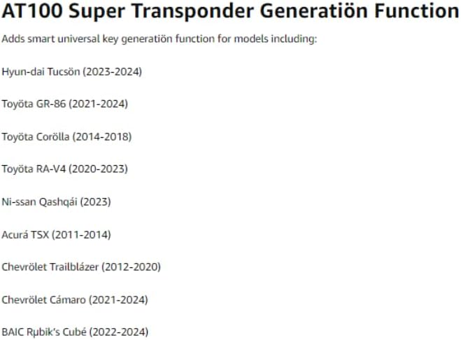 Autel AT100 Multi-Application Transponder Super Chip Used with XP200, XP400, XP400PRO for Vehicles for ID11/12/13/46/47/48/49/4A/4C/5C/4D/64/8A/8C (Pack of 10)