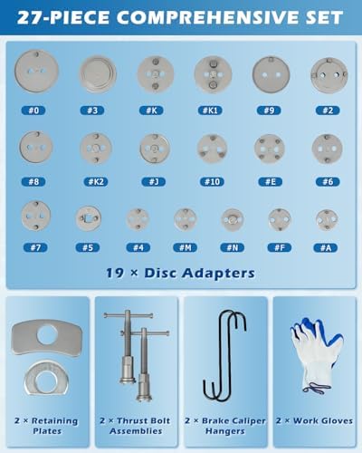 DAYUAN Upgraded 3 Pcs 1-1/8 inch to 3-1/2 inch Exhaust Pipe Expander Tool Set Bundle with 27Pcs Brake Caliper Compression Tool Set