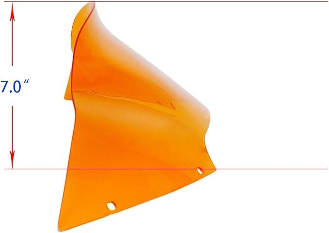 POWER JAMES 7.0" Tall Orange PMMA Windshield Windscreen for 2015-2023 Harley Road Glide Ultra ST FLTR (PMMA Orange)