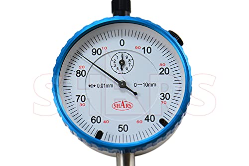Shars High Precision Dial Indicator White, 0-10mm x .01mm 303-3110 P]