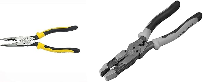 Klein Tools J207-8CR Needle Nose Pliers and J215-8CR Multitool Pliers Bundle