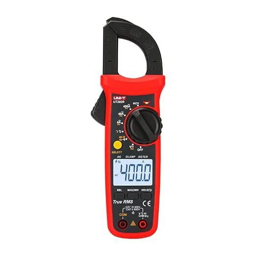 UNI-T Uni-Trend Multimeter clamp Meter UT201R/UT202R/UT203R/UT204R/UT202F AC/DC 400/600A Digital Ammeter clamp Meter DC AC for Measuring Ammeter Voltmeter Ohm Tester(UT202R)