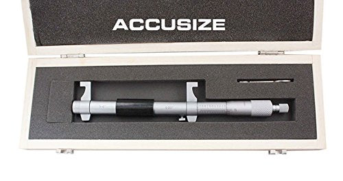Accusize Industrial Tools 5-6'' by 0.001'' Inside Micrometer in Fitted Case, Satin Chrome Finished, Eg00-3226 | Range: 5-6", Graduation: 0.001", Accuracy: 0.00028", Resolution: 0.0001", Satin Chrome Finish