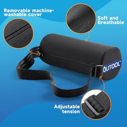 QUTOOL Seat Cushion & Firm Lumbar Roll for Office Chair