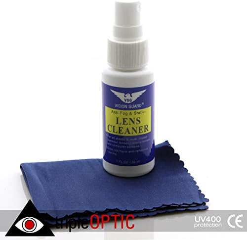 Vision Guard Anti-Fog & Static Lens Cleaner + Cloth (1oz Bottle)