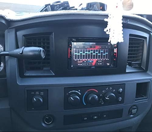 Slate Grey Black and Silver Aftermarket Stereo Radio Double Din Dash Install Kit Compatible with Dodge Ram 2006 2007 2008 2009 (Standard, Black)