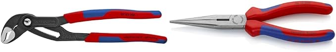 KNIPEX Cobra Water Pump Pliers and Long Nose Pliers with Cutter (8 Inches)