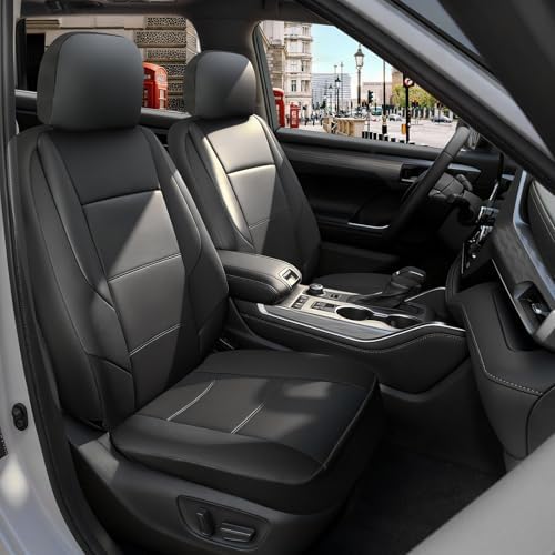 GIANT PANDA Interior Accessories Bundle for Honda CR-V HR-V Civic Accord, Front Seat Covers & Microfiber Leather Steering Wheel Cover, Full Interior Protection Set, Anti-Slip, Easy Install