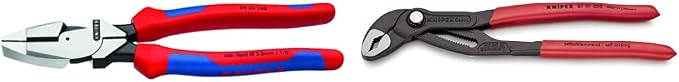 Knipex 09 02 240 Ultra-High Leverage Lineman's Pliers and KNIPEX Tools - Cobra Water Pump Pliers (8701250), 10-Inch