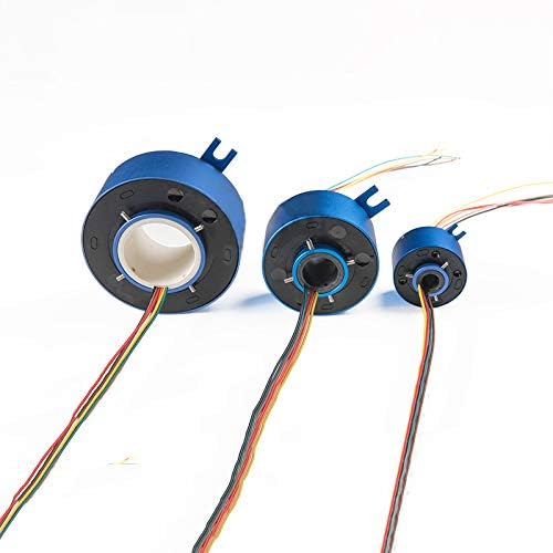 Taidacent Hollow Slip Ring Signal Power Continued Electric Motor Slip Ring Rotating Connector (8 Wire 10A Inner hole 12.7mm outer diameter 54mm)