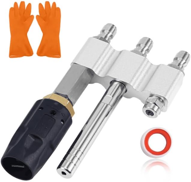 3-in-1 Downstream Soft Wash Nozzle, Adjustable Shooter Tip M5 Twist Nozzle, 0-60° Spray Pattern with 1/4" Quick Connect for 3-7 GPM 1700-6000 PSI Pressure Washer