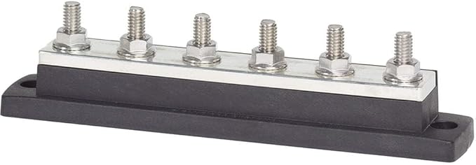 Blue Sea Systems 2126 250 Amp MaxiBus BusBar with 6 studs, 2126