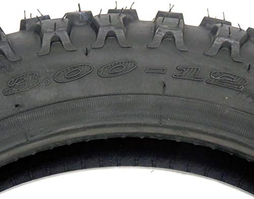 MMG Combo Tire and Inner Tube Size 3.00-12 Front or Rear Knobby Tread, Motorcycle Trail Off Road Dirt Bike Motocross Pit