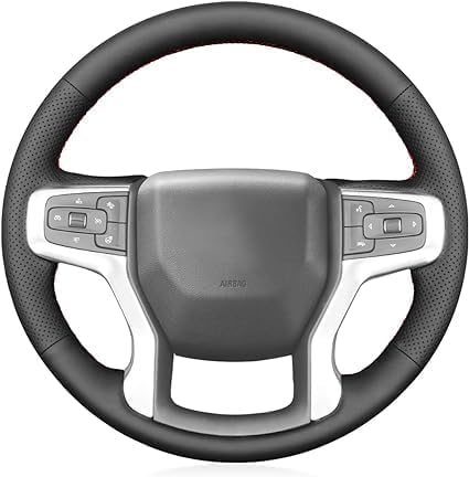 MEWANT Customized Steering Wheel Cover for Chevy Silverado 1500 2500 Suburban Blazer Made of Artificial Leather