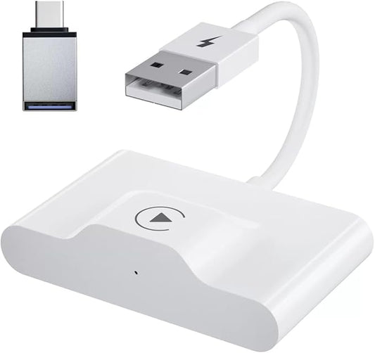 Apple MFi Certified Wireless CarPlay Adapter for iPhone, 5GHz Wireless Carplay Dongle, Convert Wired to Wireless CarPlay, for Factory Wired CarPlay Cars from 2015, Plug & Play (White-2)