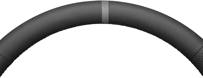 MEWANT Custom DIY Black Genuine Leather Steering Wheel Cover for Chevy Silverado 1500 Silverado 2500/3500 Blazer