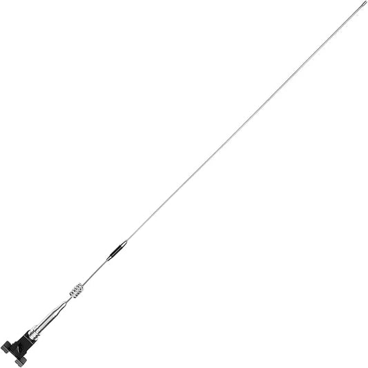 1 Pc Clipped Dummy Antenna 41.7" Aerial for Decoration Only Universal Car Truck Mount Black Silver Tone Rear