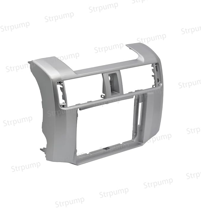 9'' Car Radio Stereo Dash Frame Fascia Bezel Panel Compatible for Toyota 4 Runner 2010 11 12 13 14 15 16 17 18 19 Install Mount Kit Silver