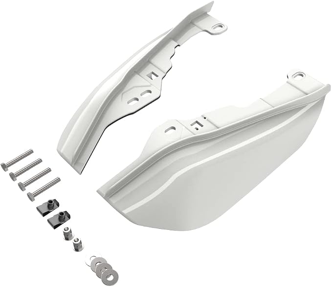 Advanblack 2024 RG Mid Frame Air Deflectors Compatible for Harley Touring Street Glide, Road King, Electra Glide, 2009-2025(Stone Washed White Pearl)