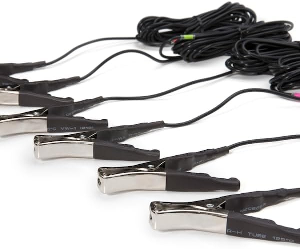 Steelman Replacement Clamp Microphones for ChassisEAR Electronic Squeak and Rattle Finder Auto Diagnostics Tool, 6-Pack, 16-Foot Cables, Color-Coded Leads