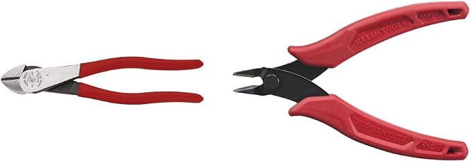 Klein Tools Diagonal Cutting Pliers (8-Inch) and Flush Cutters (5-Inch) Pliers Set