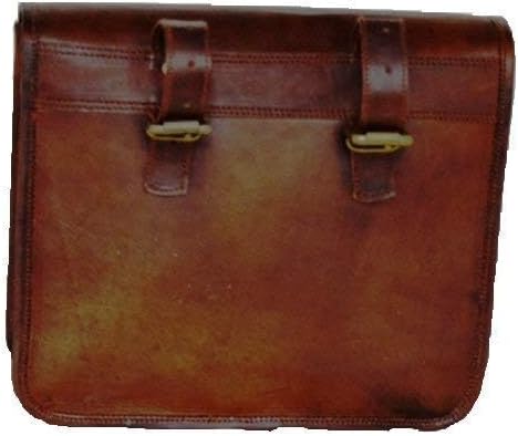 Motorcycle Side Pouch Brown Leather Side Pouch Saddlebags Saddle Panniers 2Bag Gift for Bike Lovers (9 x11 inch)