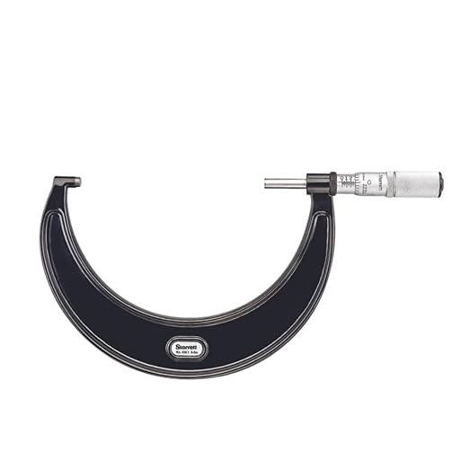 Starrett Outside Micrometer with One-Piece Spindle, Satin Chrome Finish and Advanced Sleeve Design - Quick and Easy Adjustment, 4-5" Range, .0001" Graduation - T436.1XFL-5