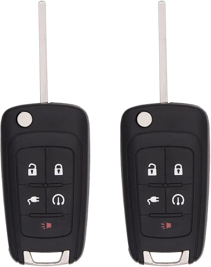 Keyless2Go Replacement for 5 Button PEPS Flip Key Chevrolet Volt OHT05918179 22923862-2 Pack