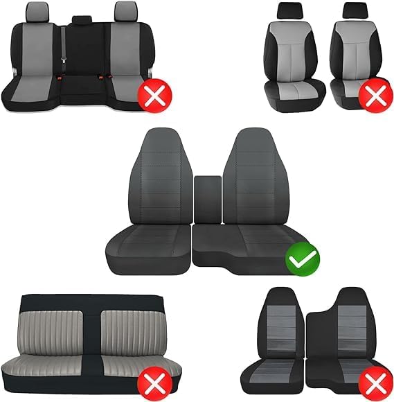 SAPUBK Custom-Fit Front Seat Covers Without Console Replace for 2004-2012 Ford Ranger Pickup 60/40 High Back Seats, Knitted Fabric Composite Soft Foam Lining Airmesh Breathable Seat Cover Cushion