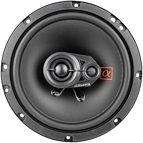 Alphasonik 1 Pair of NS653 Neuron Series 6.5" (300 Watts Max for The Pair) 150 Watts Max Per Speaker 3-Way Full-Range Car Audio Speaker with PEI Dome Tweeter Polypropylene Cone Grilles Included