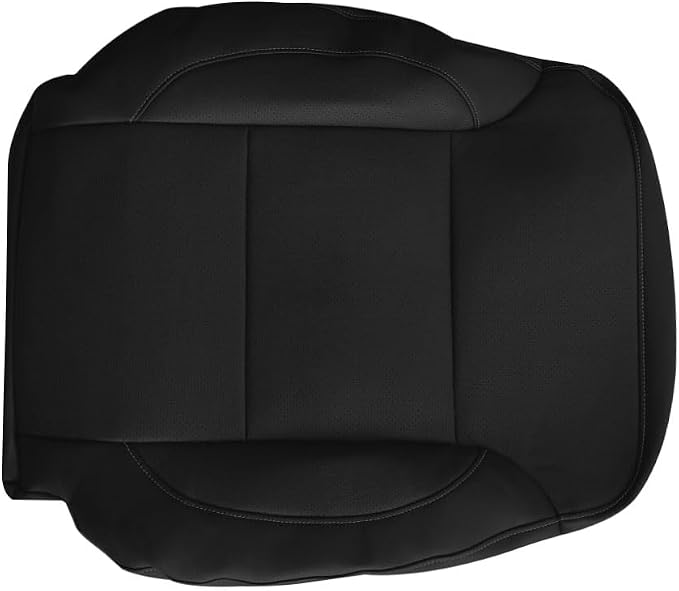 Driver Side Top Bottom Perforated Leather Seat Cover Set Replacement Black Compatible with Chevy Silverado Tahoe Suburban/with GMC Sierra Yukon 1500 2500HD 3500HD 2015-2019