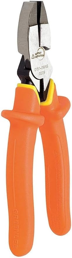 Greenlee 0151-09-INS 9-Inch Insulated Side-cutting Pliers , Orange
