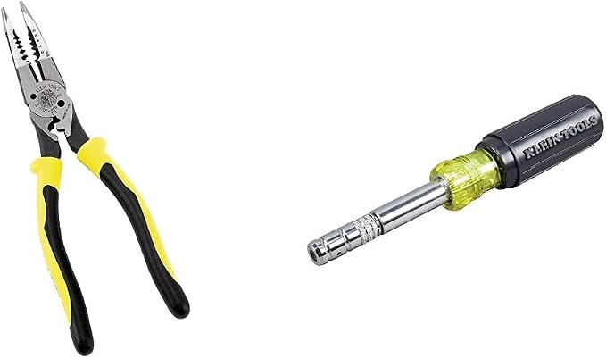 Klein Tools Needle Nose Pliers and 8-in-1 Screwdriver/Nut Driver Tool Set
