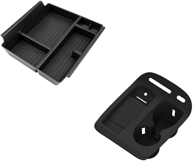 BIBIBO 2Pack for 2026 Hyundai Palisade Center Console Organizer 2026 Hyundai Palisade (SE,SEL,SEL Convenience, SEL Premium, XRT Pro, Limited)Console Tray+Cup Holder Mat Organizer(Not for Calligraphy)