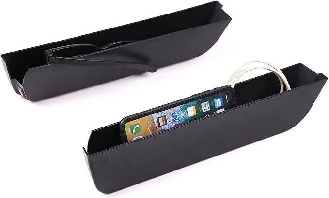 For LR Defender 90 110 130 Central Armrest Storage Box Secondary Storage Center Console Organizer Tray Compatible for Land Rover Defender 110 2020 2021 2022 2023, ABS, Black, 2 PCS