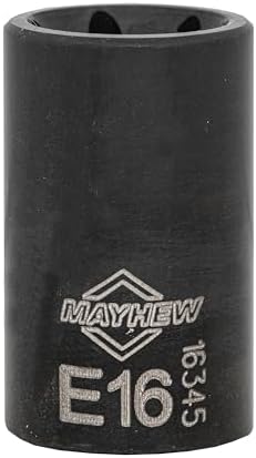Mayhew Tools 16026 Inverted Torx Socket Bit Set, 6-Piece, Black Oxide Finish, polished chrome