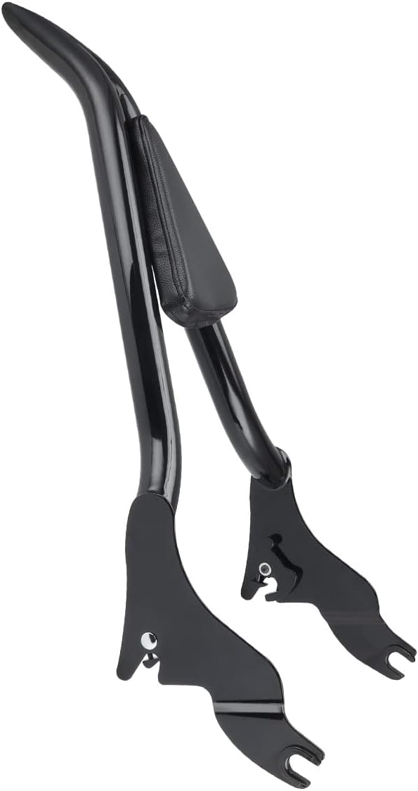 22 inch Detachable Passenger Sissy Bar Fit for Harley Touring Models 2009-2024 CVO Road Glide Street Glide Road King, One-Piece Rear Backrest with Back Cushion Black
