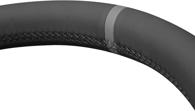 MEWANT Hand Sew Grey Stripe Black Artificial Leather Steering Wheel Wrap for Dodge RAM 1500 1500 Classic 2500 3500 5500