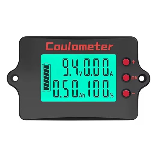 Battery Capacity Tester with Coulomb Counter - DC 8-120V 0-500A, Multifunctional Voltmeter/Ammeter, Suitable for Touring Car & Electric Car (500A+3M USB)
