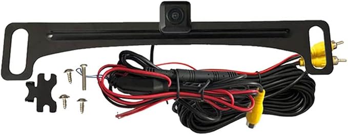 Voxx ACAM4 HD Wide Angle License Plate Mounted Backup Camera - Parking Lane Display Option - High Light Sensitivity for Nighttime Performance