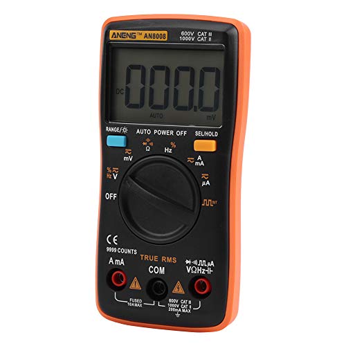AN8008 True-RMS Digital Multimeter AC DC Voltage Ammeter Current Ohm Meter Test Diodes Transistors Temperature Red