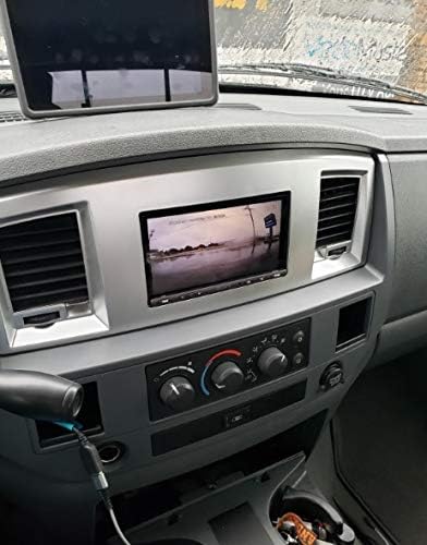 Slate Grey Black and Silver Aftermarket Stereo Double Din Dash Install Kit Compatible with Dodge Ram 2006 2007 2008 2009 (Standard, Silver)