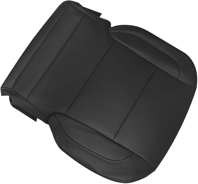 Driver Side Top Bottom Perforated Leather Seat Cover Set Replacement Black Compatible with Chevy Silverado Tahoe Suburban/with GMC Sierra Yukon 1500 2500HD 3500HD 2015-2019