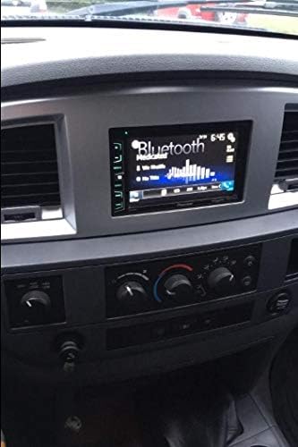 Slate Grey Black and Silver Aftermarket Stereo Double Din Dash Install Kit Compatible with Dodge Ram 2006 2007 2008 2009 (Standard, Silver)