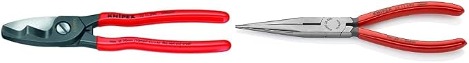 KNIPEX Tools Cable Shears and Long Nose Pliers Bundle
